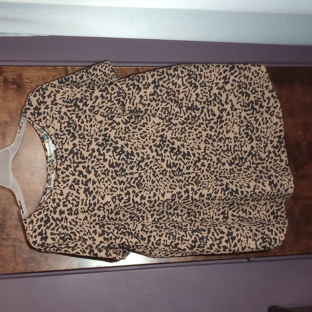 NWOT Ava & Viv Leopard Print Blouse Size 3x